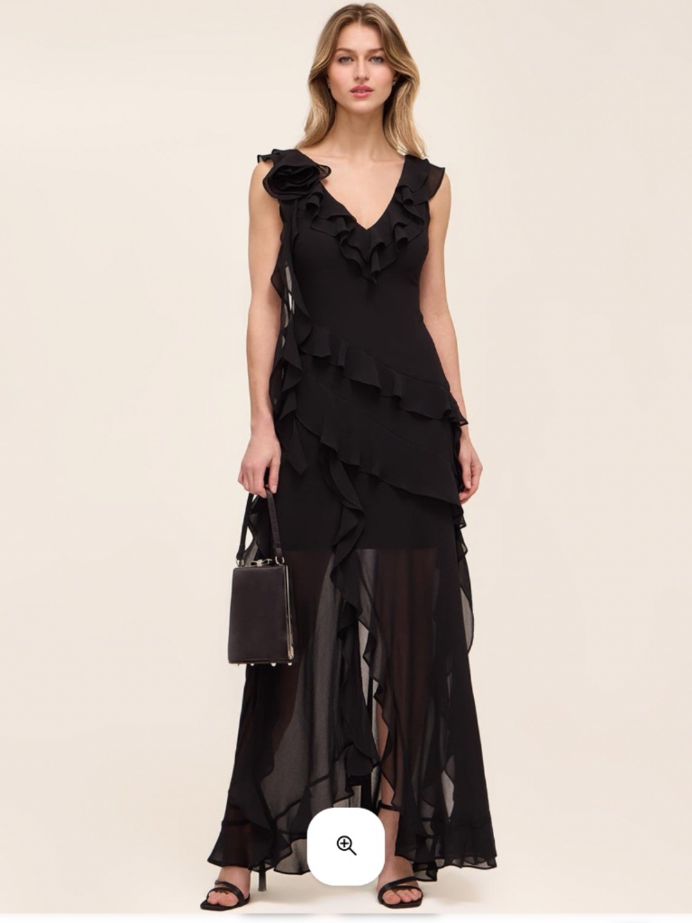 Black tiered flowy maxi dress